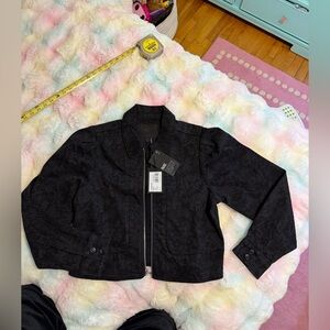 PAIGE Evelyn Jacket in Black Laser Floral Jacquard - Size S - NWT